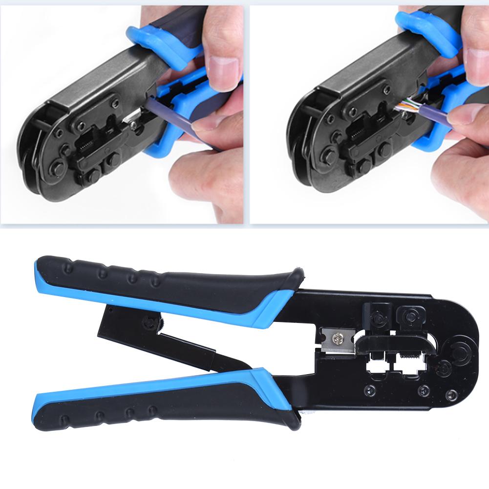 Клещи для сетевых кабелей RJ45 RJ11 двойного назначения 8p6P с кристаллической головкой, обжимной инструмент для зачистки
