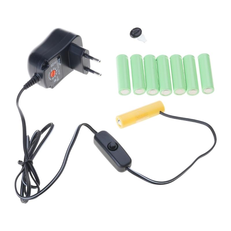 Регулируемый AC-DC адаптер питания 3V-12V с USB-выходом, замена для батареек AA, заменяет 2-8 шт. батареек AA