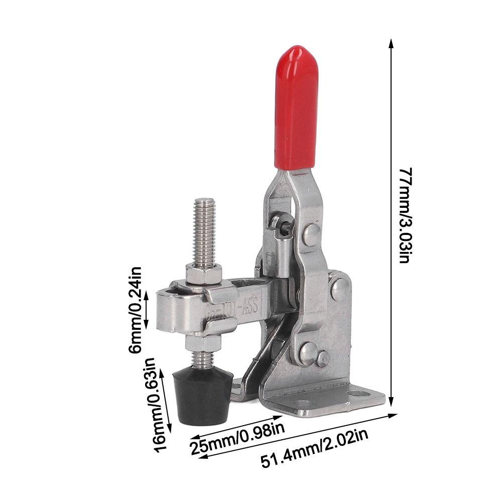 Silver Toggle Clamp Antislip Hand Clamp Tool Heavy Vertical Toggle Clamp Household