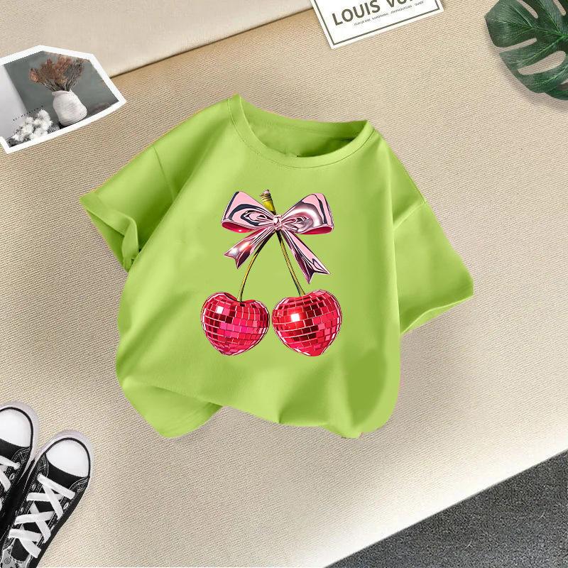 Children's Casual Short-sleeved T-shirt - Summer Girl's Cute Cherry T-shirt