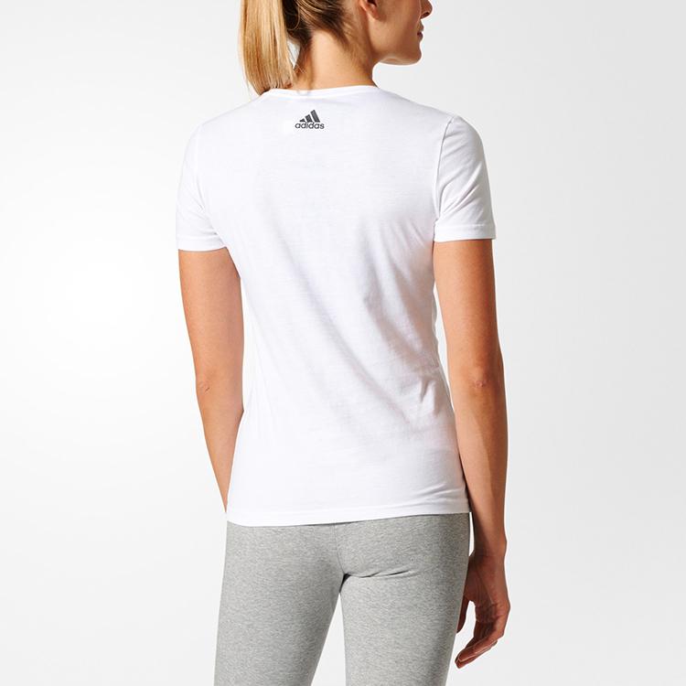 adidas Тренировочная спортивная футболка с логотипом и коротким рукавом, женские топы белого цвета BP8374