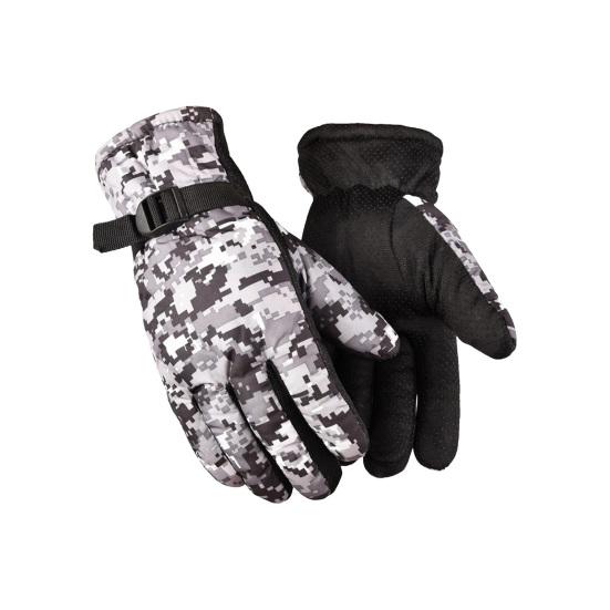 1 пара зимних камуфляжных перчаток для велоспорта, теплые, ветрозащитные, водонепроницаемые, регулируемые, для холодной погоды, для мужчин и женщин, перчатки с полным пальцем для езды на мотоцикле, катания на лыжах