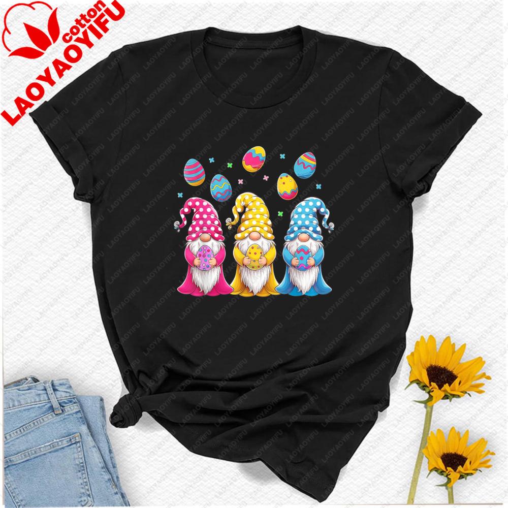 Easter Gnome Egg Design Tshirt for Unisex and Girls Graphic T Shirts Unisex Clothing Vintage Clothes Oversized T Shirt Goth Tops