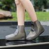 Waterproof Non-Slip Silicone Mid-Tube Shoe Covers for Rainy Days - Thickened & Wear-Resistant Rain Boots.