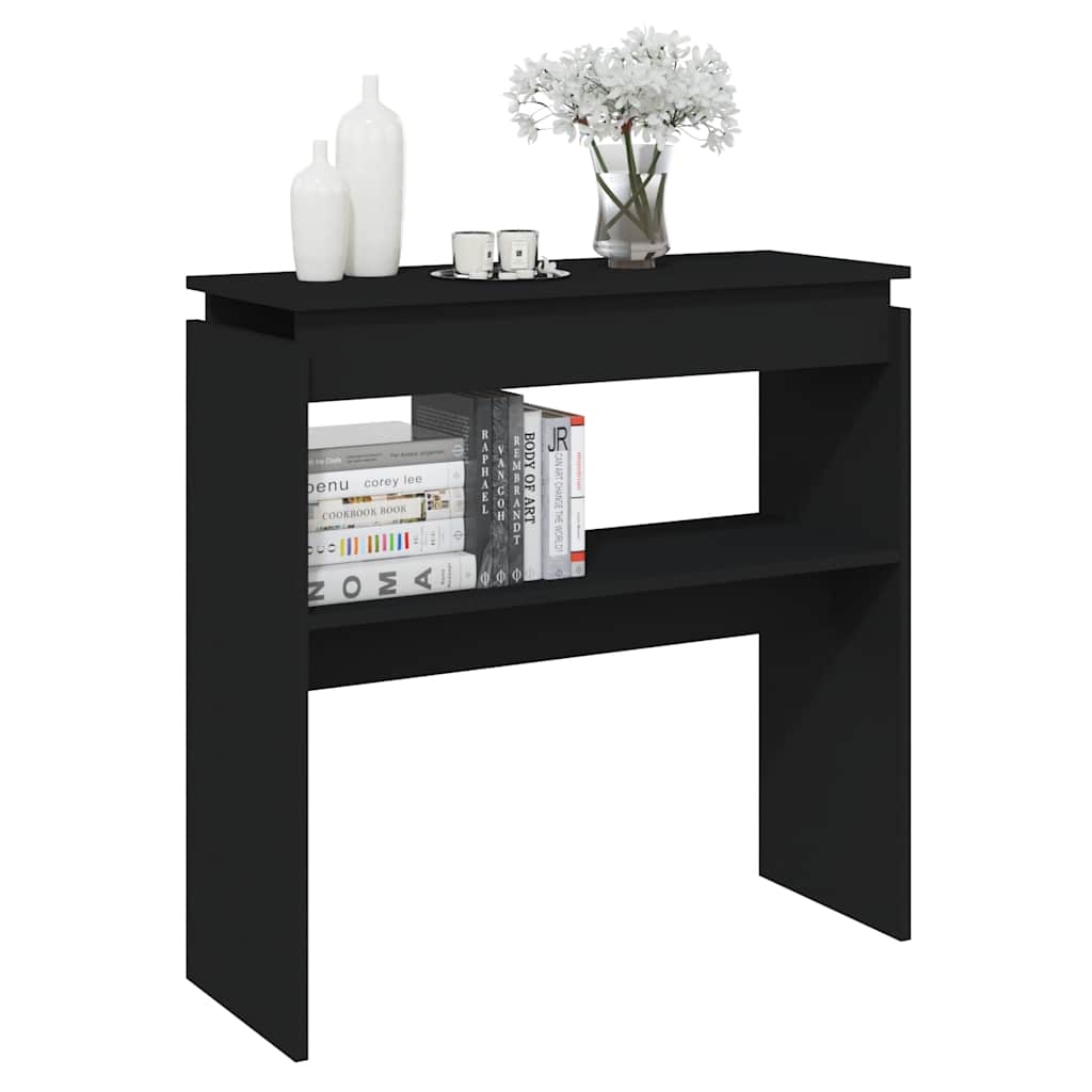 Vidaxl Stolik Konsolowy, Czarna, 80X30X80 Cm, Materiał Drewnopochodny