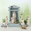 Craft Decoration Baby Jesus Manger ,Resin Ornament Hand Painted Decor Nativity Figures Statue Set