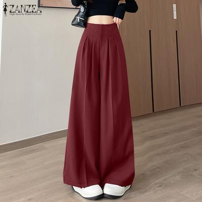 Женские повседневные однотонные свободные широкие брюки