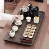 Jiakangming Ru Kiln Ceramic Tea Set with Auto-Heating Kettle & Wooden Tray