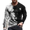 European Station Autumn New Men's Large Long Sleeve T-shirt 3D Digital Printing Fashion Trend