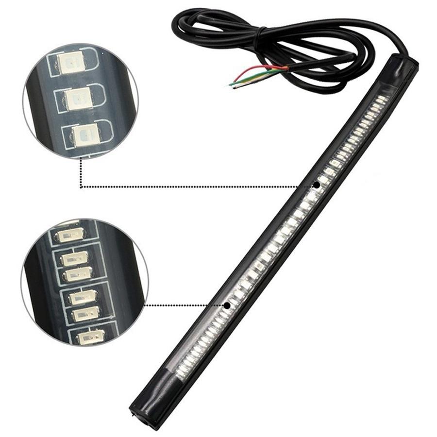 Flexible Motorcycle 48 LED Strip Rear Tail Brake Stop Turn Signal Light Lamps