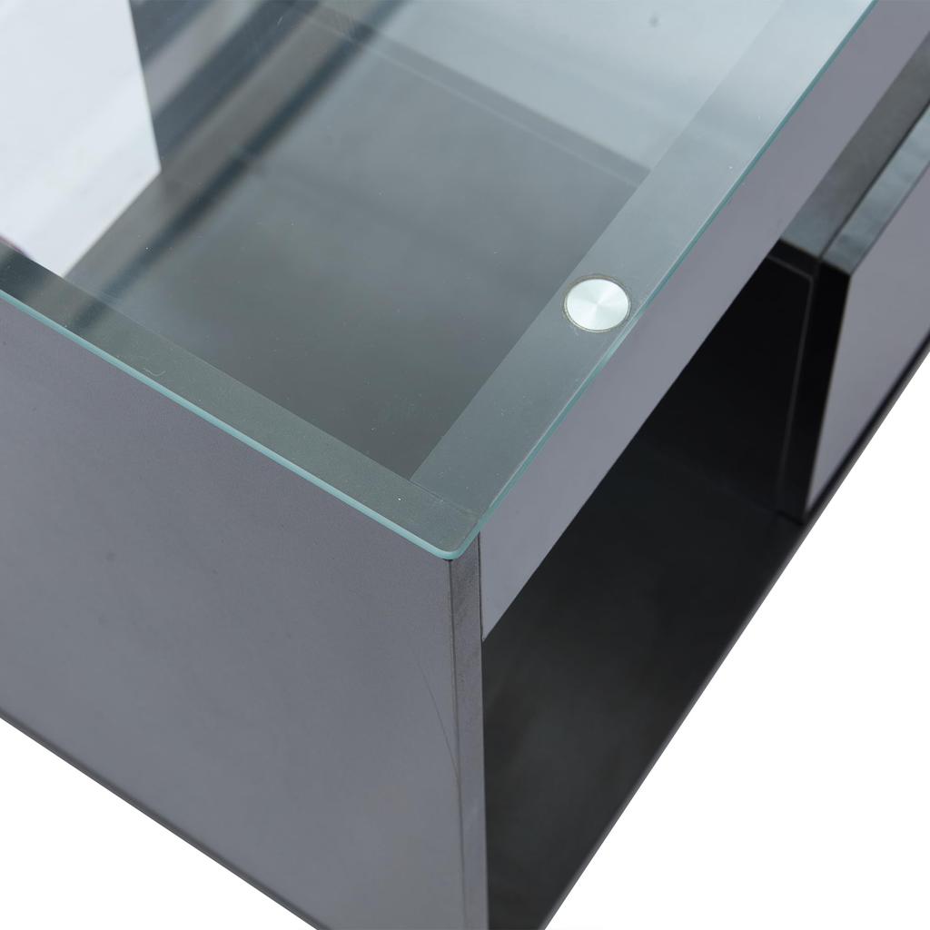 ТВ Шкаф Стильный Тумба под телевизор ТВ Тумба Глянцевый Черный 70 дюймов Телевизор, ТВ Подставка 2 Ящика, ТВ Мебель Гостиная Спальня