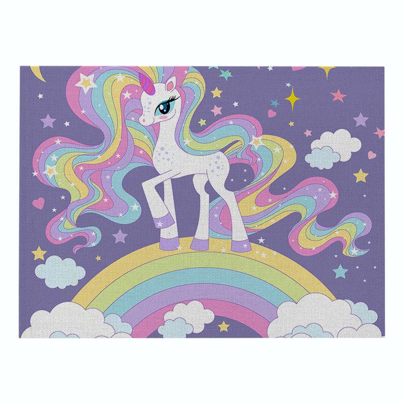 Nordic INS Cartoon Unicorn льняной коврик для стола нескользящий термостойкий коврик для стола подставка под стакан для напитков кухонные принадлежности