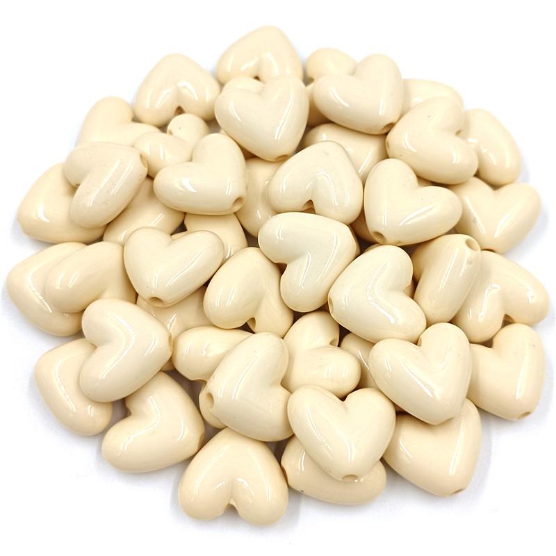 Креативные бусины в форме сердца, 10 шт., цветные 17 мм, для изготовления ювелирных изделий, свободные бусины-разделители, аксессуары для самостоятельного изготовления, акриловый браслет, ожерелье, серьги, сплошной цвет