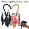 3D Printed Winged Dragon Articulated Dragon with Horns Wings Flexible Dragon Fidget Toy Desktop Pet for Home Office Decor Stress Relief