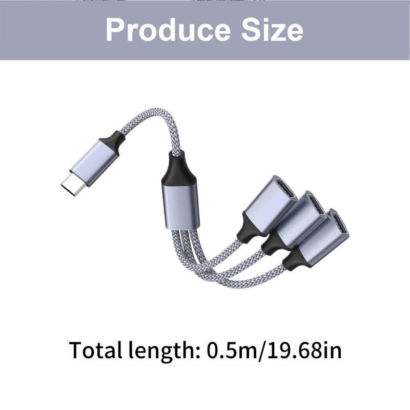 1 шт. 3 в 1 Type C Хост-разветвитель питания USB Type C Адаптер на USB2.0 OTG Type C Штекер-Розетка Кабель для данных и зарядки