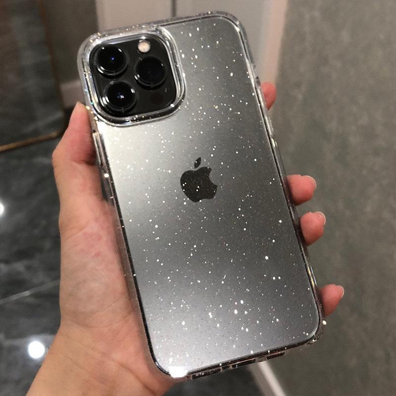 Прозрачный блестящий силиконовый чехол для iPhone 16 Pro Max, 16E и 15, мягкий защитный чехол в комплекте.