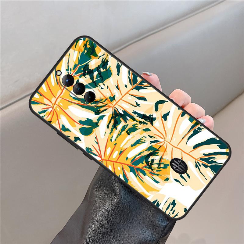 Tropical Leaf Pattern Case For ZTE Nubia Red Magic 11 10 8 9 8S 9S 10S Pro Plus 6 7 6S 7S For RedMagic 10 Air Cover