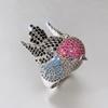 Huitan Rainbow Bird Rings for Women Hyperbole Female Finger Accessories Party Special-interested Girl Gift BlingTrendy Jewelry