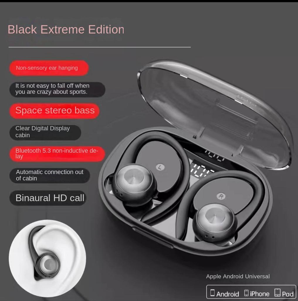 Новая обновленная версия Bluetooth-гарнитуры для бега с настоящим беспроводным шумоподавлением и полувкладышной спортивной гарнитурой