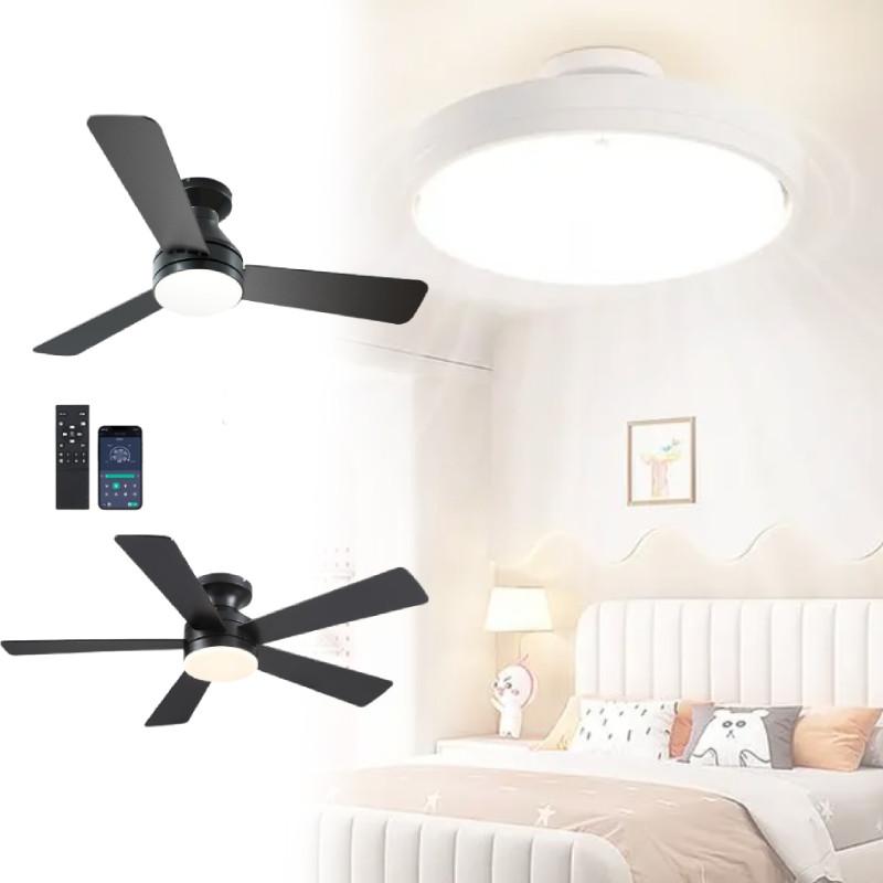 Потолочный вентилятор с подсветкой, бесшумная работа, товары для детской, дома, спальни, гостиной