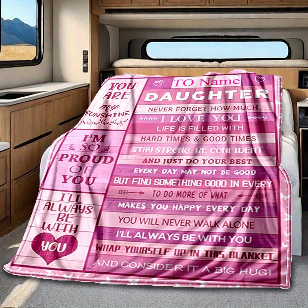 Daughter Blanket Personalized Name Soft Comfortable Stylish Blanket Car Blanket Perfect For Travel Camping Outdoor Home Suitable For All Seasons