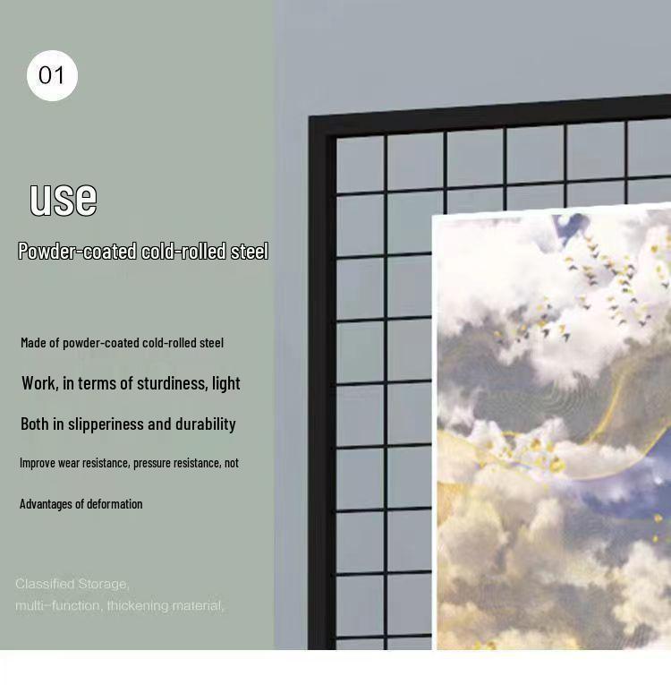 Mobile Art Display Stand: Vertical Folding Grid for Art Exhibitions and Kindergarten Art Shows