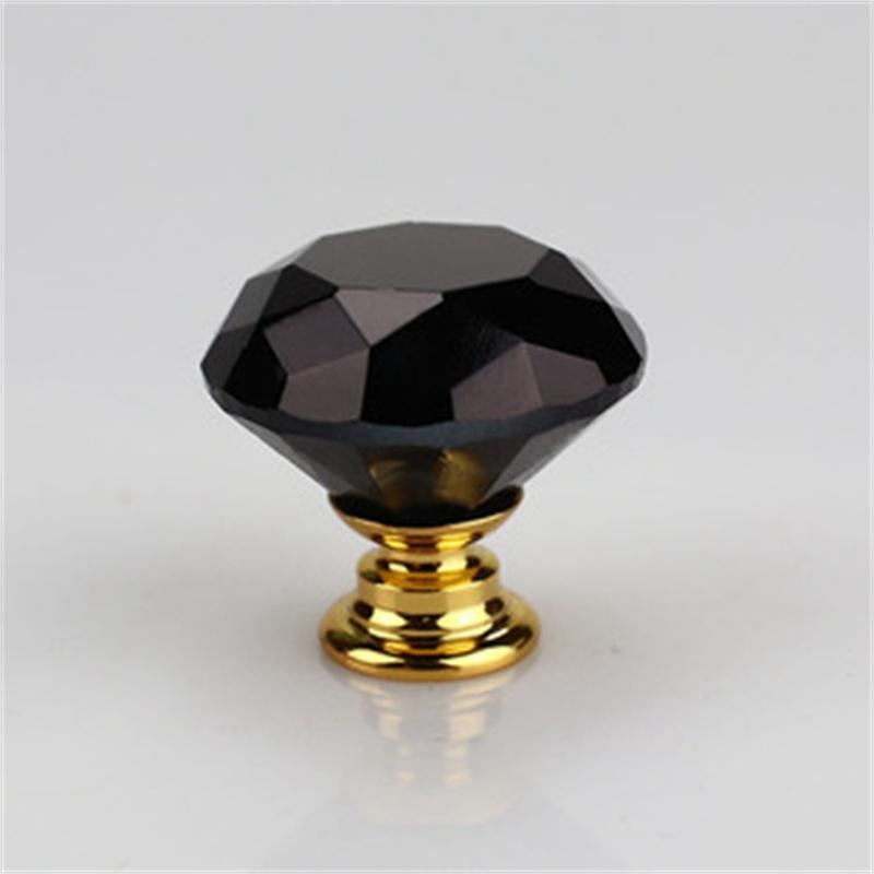 Cupboard Drawer Single Hole Handle Screw Handle Transparent Color Diamond Crystal Furniture Hardware Small Handle
