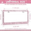 2 Pack Bling License Plate Frames Premium Sparkly License Plate Frame for Women Durable Pink Bling Car Accessories