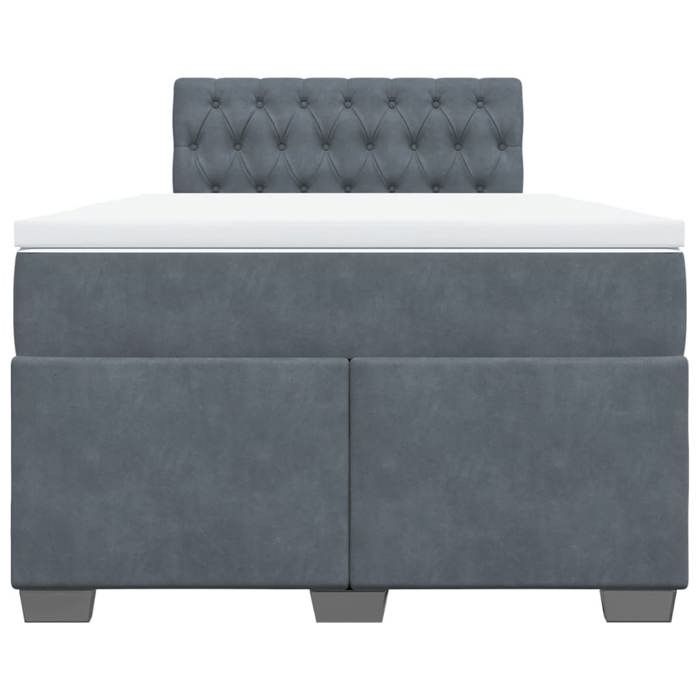 Maison Exclusive - Sommier à lattes de lit et matelas Gris foncé 120x200cm Velours