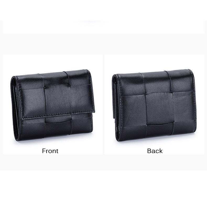 2024 плетеные женские кошельки из натуральной кожи, двойной короткий кошелек, высококачественные купюры из овчины для женщин, держателей карт