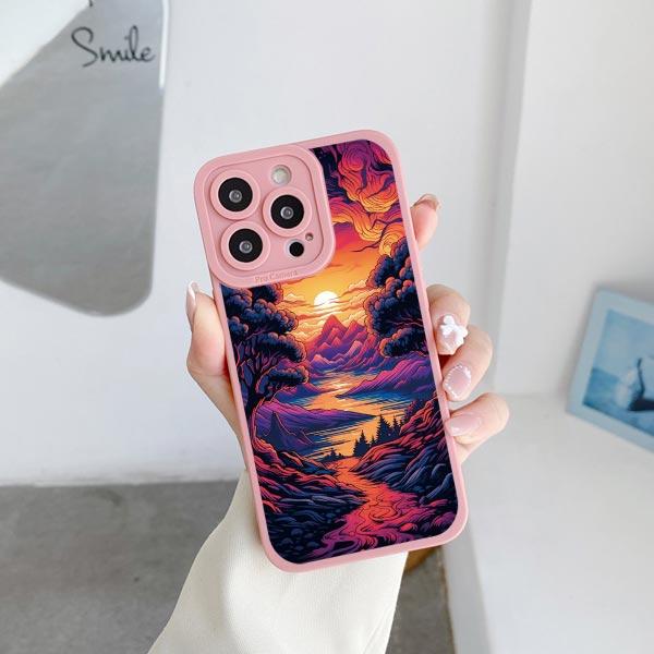 Чехол для телефона 'Пейзаж восхода солнца' для iPhone 15 14 Plus Pro Max 13 12 11 Pro Max XR X XS 7 8 Plus Великолепный горный речной мягкий чехол