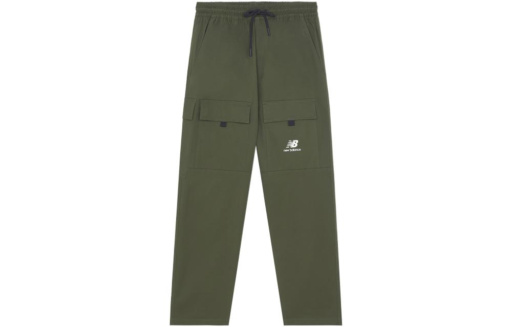 New Balance Трикотажные брюки-карго мужские, цвет хаки, умеренный крой, AMP13396-ECL