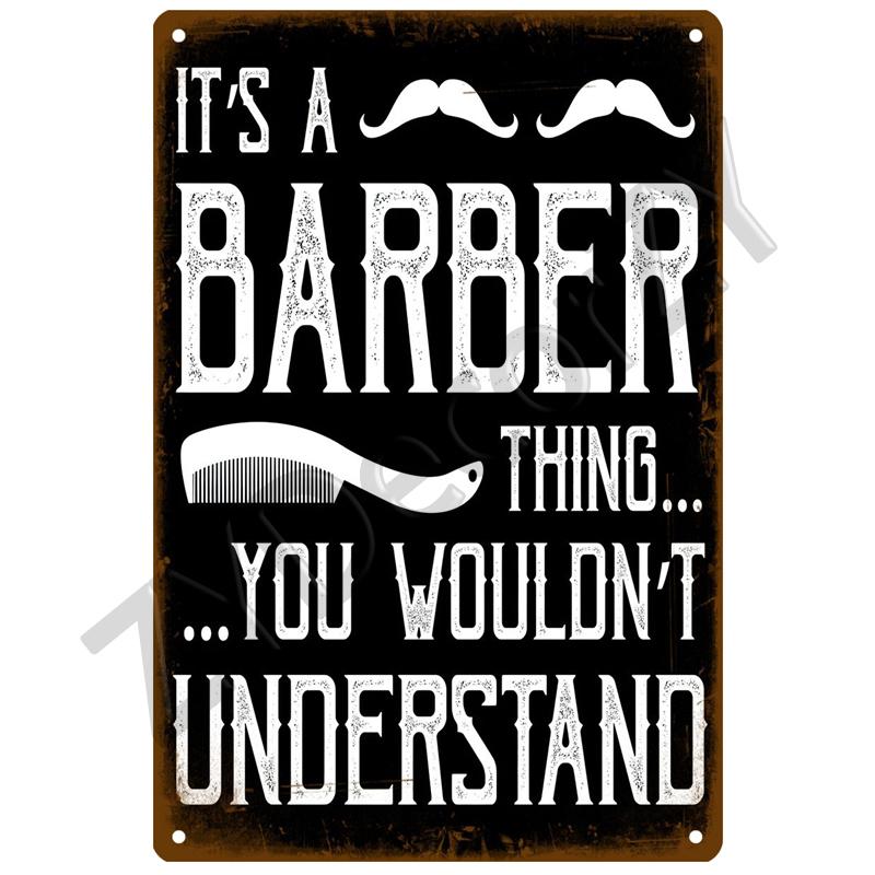 Vintage Home Decor Tin Sign Barber Shop Metal Sign Poster Bar Pub Retro Plaque Haircut and Shave Beard Iron Paintings Art Plates