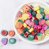 50 шт. Милые Фруктовые Бусины из Мягкой Глины, Животный Рисунок, Рассыпные Бусины, DIY, Детские, Девочки, Шармы, Украшения, Браслеты, Ожерелья, Материалы