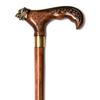 Dark Wolf Head Walking Stick for Men Wood Cane for Gift Hand Carved Hiking Wooden