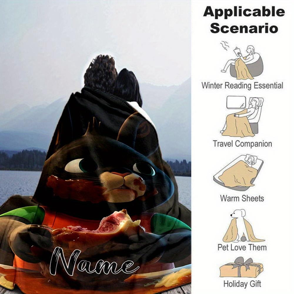 Bing Bunny Flannel Blanket With Customizable Name Soft And Comfortable Shawl Blanket For All Seasons Suitable For Home Travel Camping Office