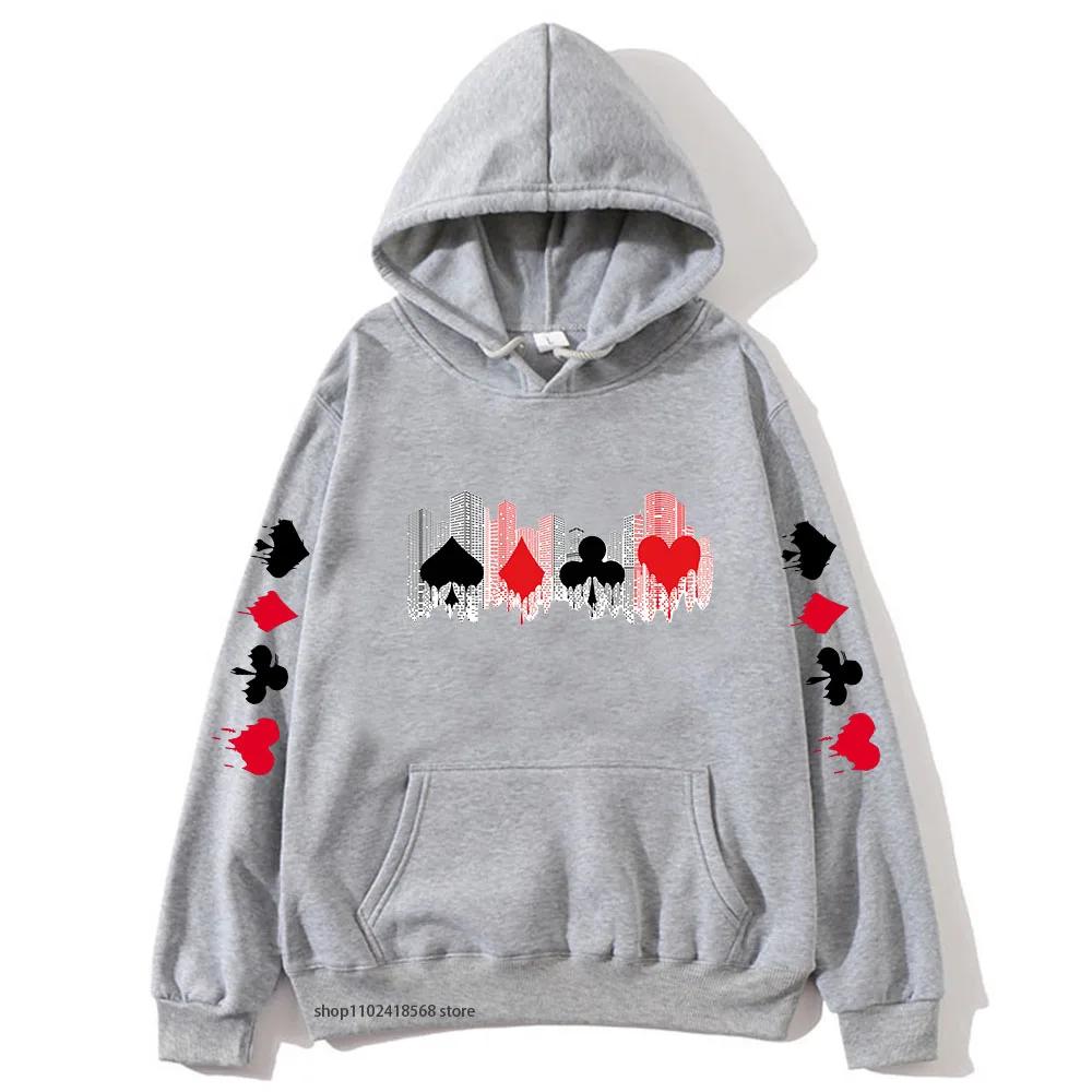 Мужские здания и игральные карты толстовка с капюшоном Alice In Borderland толстовка с капюшоном Y2k Sudaderas Мужская одежда