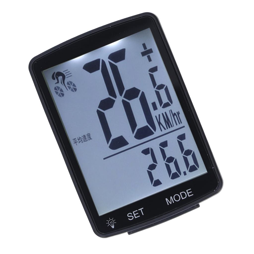 Беспроводной велокомпьютер-спидометр, водонепроницаемый одометр для велоспорта, экран 2,8 дюйма, светодиодная подсветка, черный с белым светом