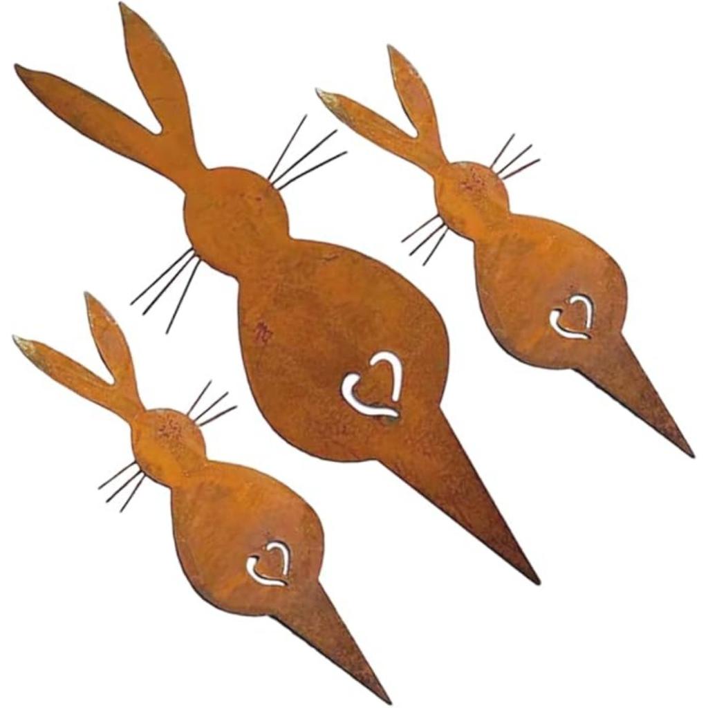 3 шт. деревенский железный колышек для кроликов, декоративный пасхальный металлический колышек для животных для двора