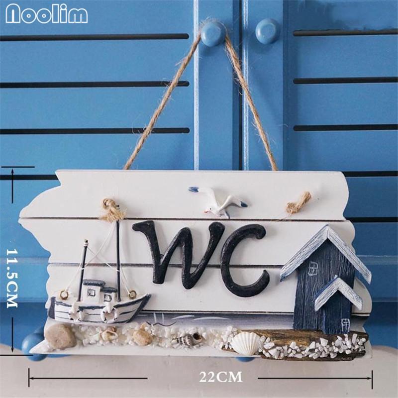 Деревянный привлекательный знак для туалета в средиземноморском стиле, дверная табличка для дома, морской узор, декор для паба, кафе, кафе