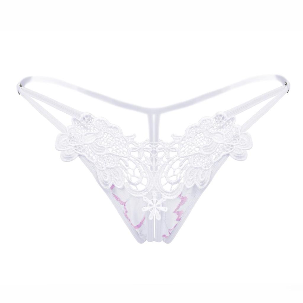 Erotic Panties Ladies Crotch Openning Underwear Sexy Embroidered Hollow Out Underpants See-Through Lingerie Hot Thongs