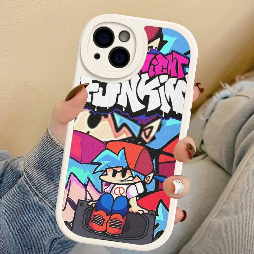 Game F-Friday Night Funkin Phone Case For IPhone 16 15 14 13 Pro Max 11 12 Plus Leather Silicone Cover
