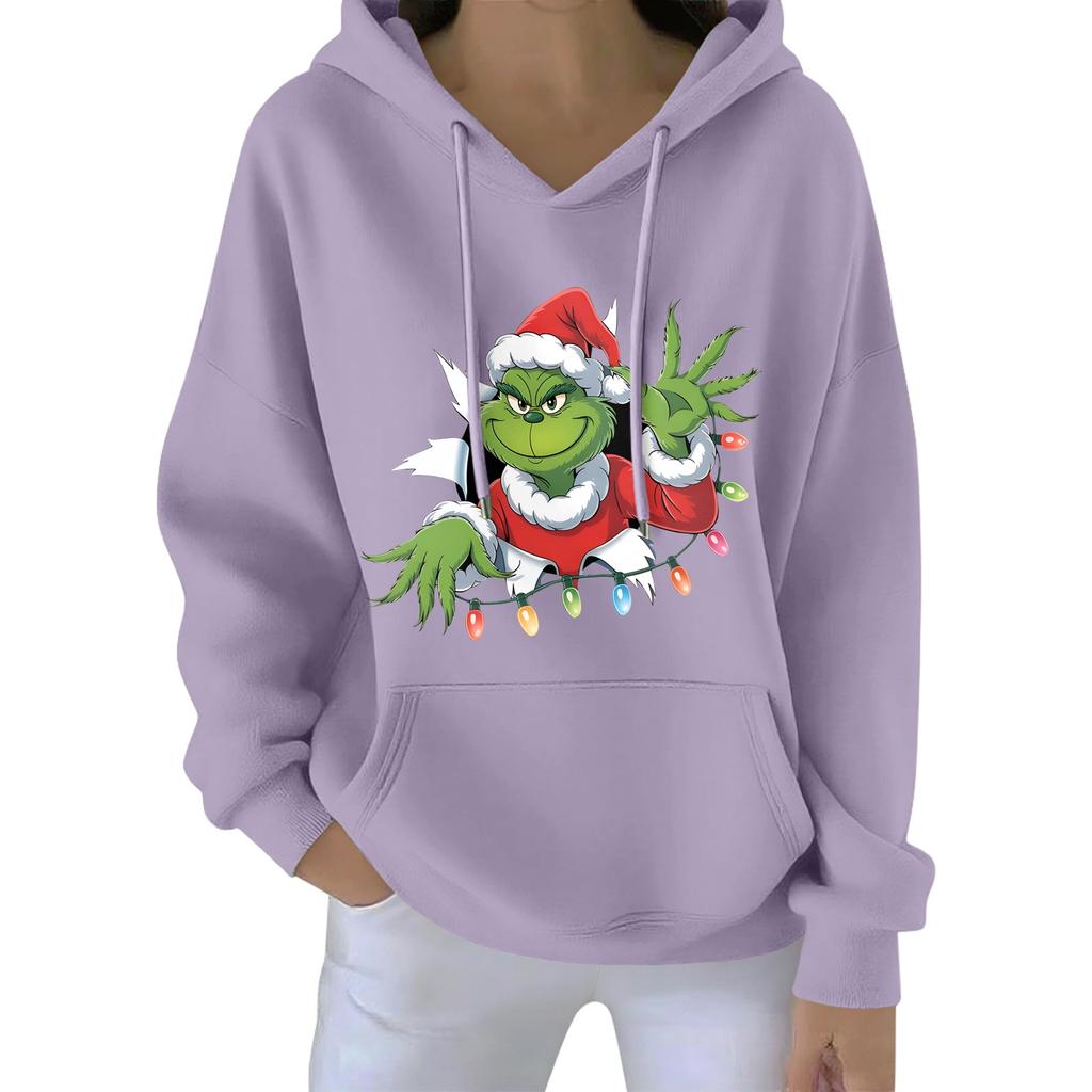 Women's Christmas  Hoodie Funny Cute Christmas Holiday Sweatshirt Pullover