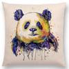 Watercolor Animals Cushion Cover Portrait Head Bighorn Lion Leopard Tiger Bear Eagle Horse Dogs  Home Sofa Throw Pillow Case