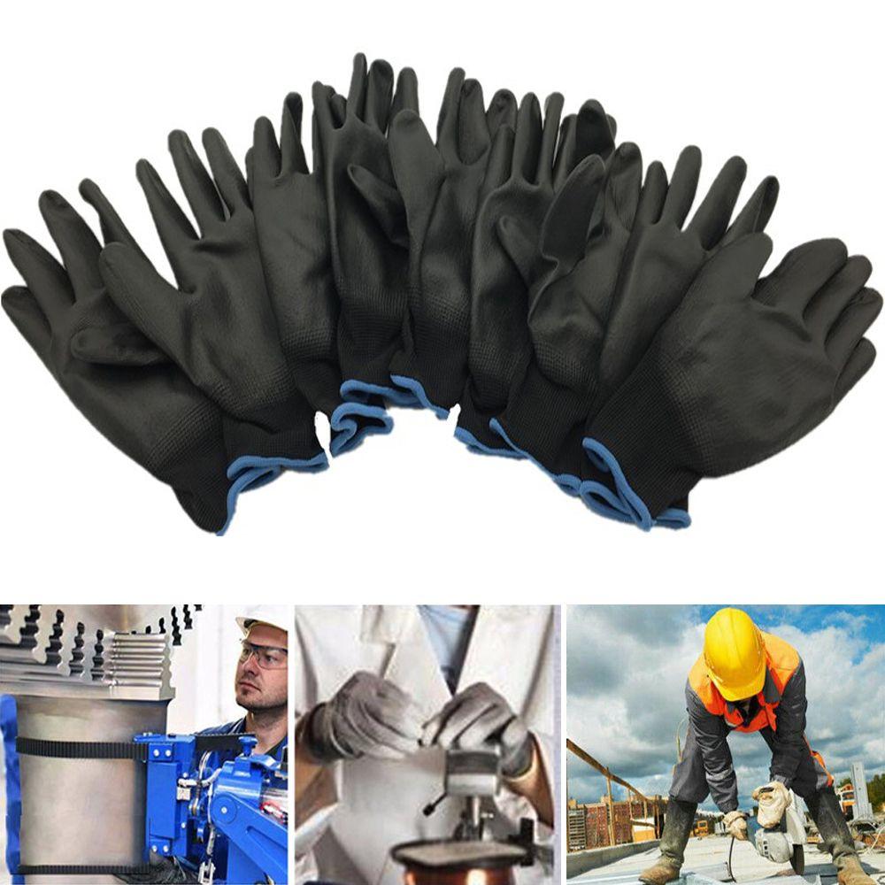 1/6 Pairs Anti-static Nylon PU Work Gloves Polyurethane Coated Labor Protection