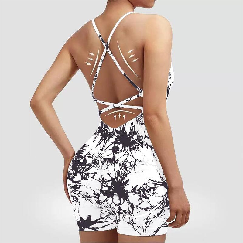 Костюм для йоги в стиле жилета, комбинезон, сексуальный, облегающий бедра, цельный, новый спортивный комбинезон для женщин