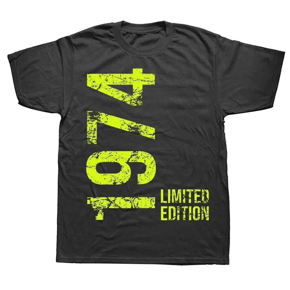 Unisex Women Birthday Anniversary T-shirts 1974 50th 50 Years Old Limited Edition Vintage Cotton T Shirt Gift Short Sleeve Tee Tops