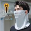 Men's Ice Silk Neck Gaiter: Sunscreen Face Mask & Ear Loop Headband for Cycling, Fishing, Outdoor Activities