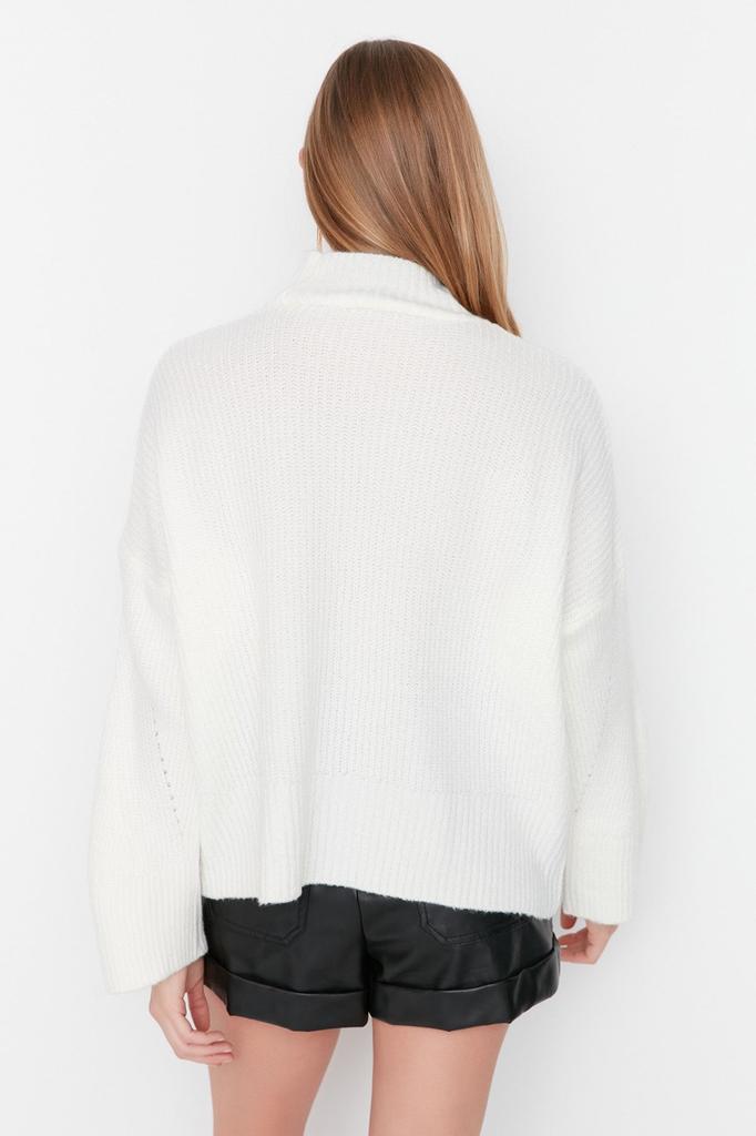 Women's Elegance Style Sweater Stone Soft Textured Basic Knitwear Sweater