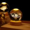 6 см 3D Хрустальный шар Светодиодный ночник Астрономия Солнечная система Планеты Луна Астронавт Стеклянный шар Домашний Настольный Декор Украшение